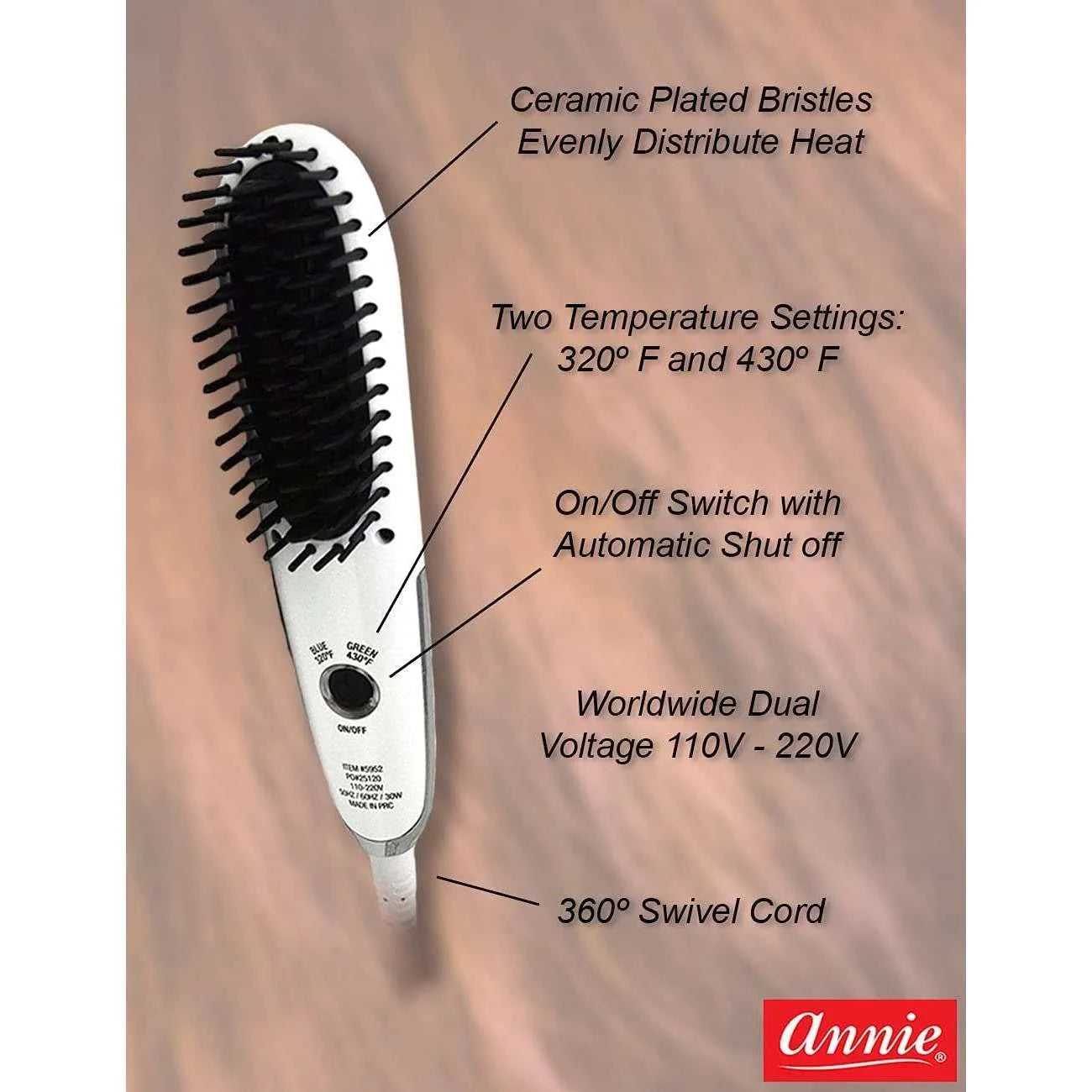 Annie Hot & Hotter Mini Heated Straightening Brush