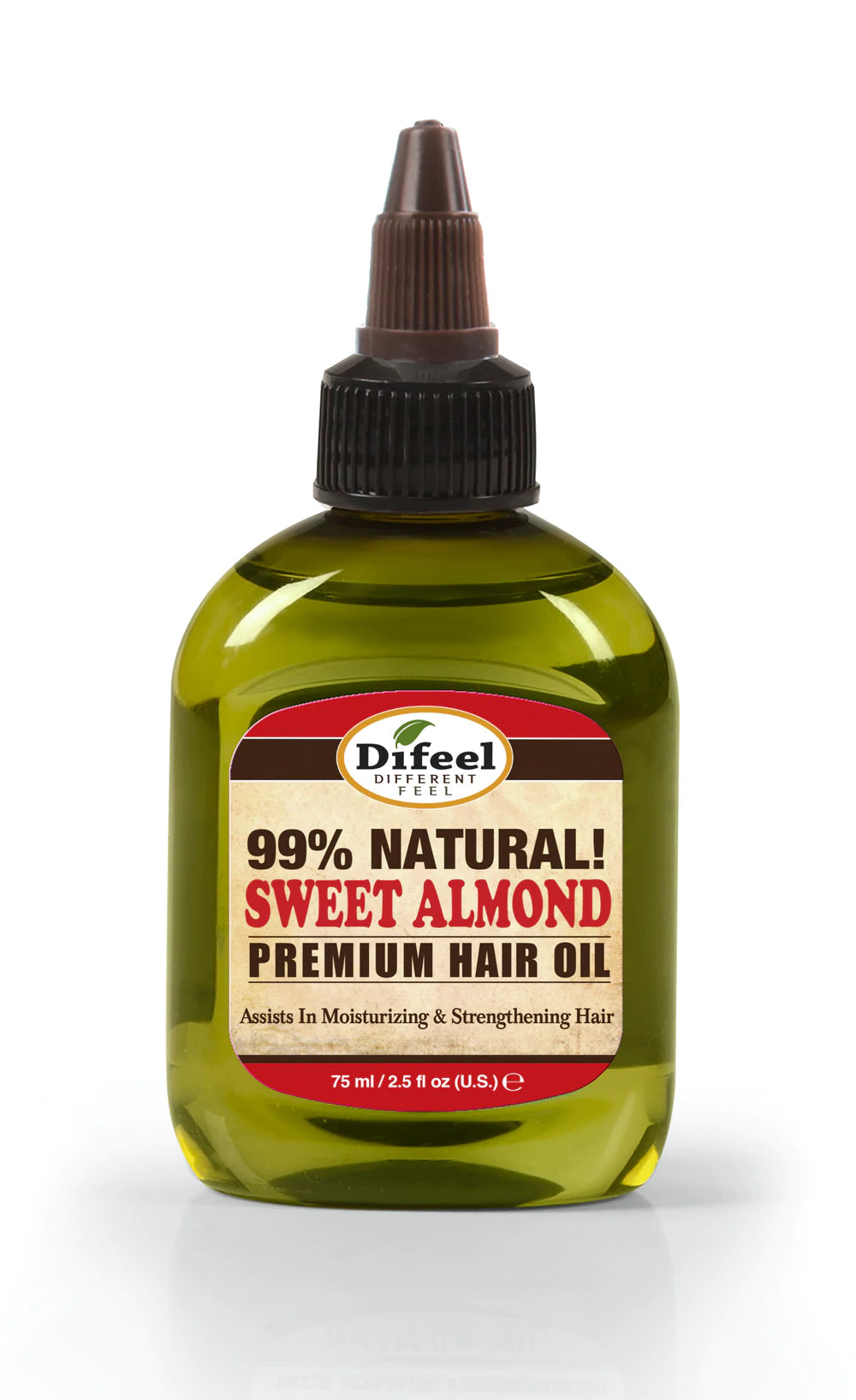 Difeel Premium 99% Natural Hair Oil - Sweet Almond 2.5 Oz