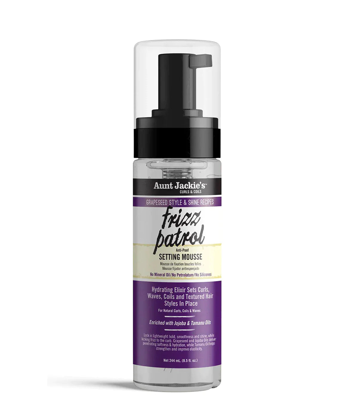 Aunt Jackie’s Frizz Patrol Anti-Poof Setting Mousse 8.25 Fl Oz