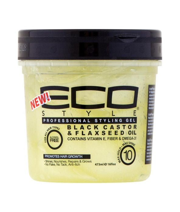 Eco Style Professional Styling Gel Black Castor & Flaxseed Oil Max Hold