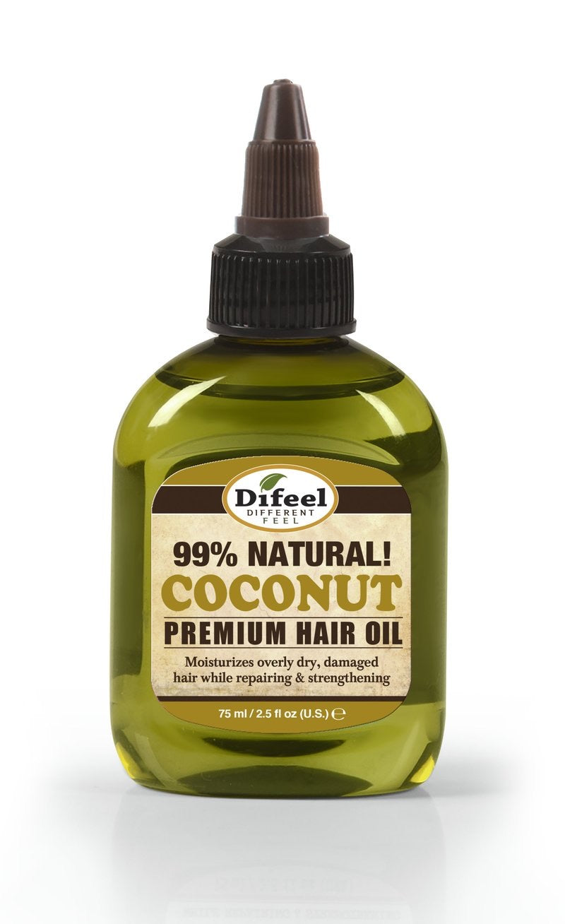Difeel Premium 99% Natural Hair Oil - Coconut Oil 2.5 Oz