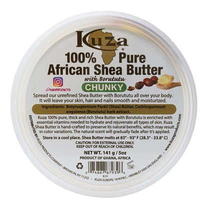 KUZA 100% Pure African Shea Butter Yellow (Chunky)
