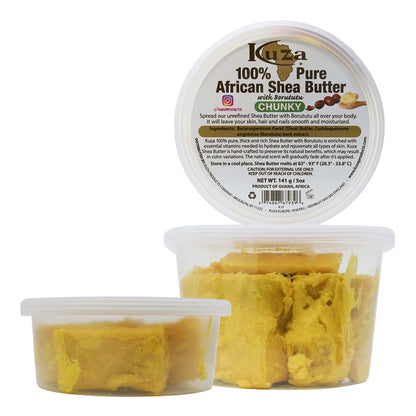 KUZA 100% Pure African Shea Butter Yellow (Chunky)