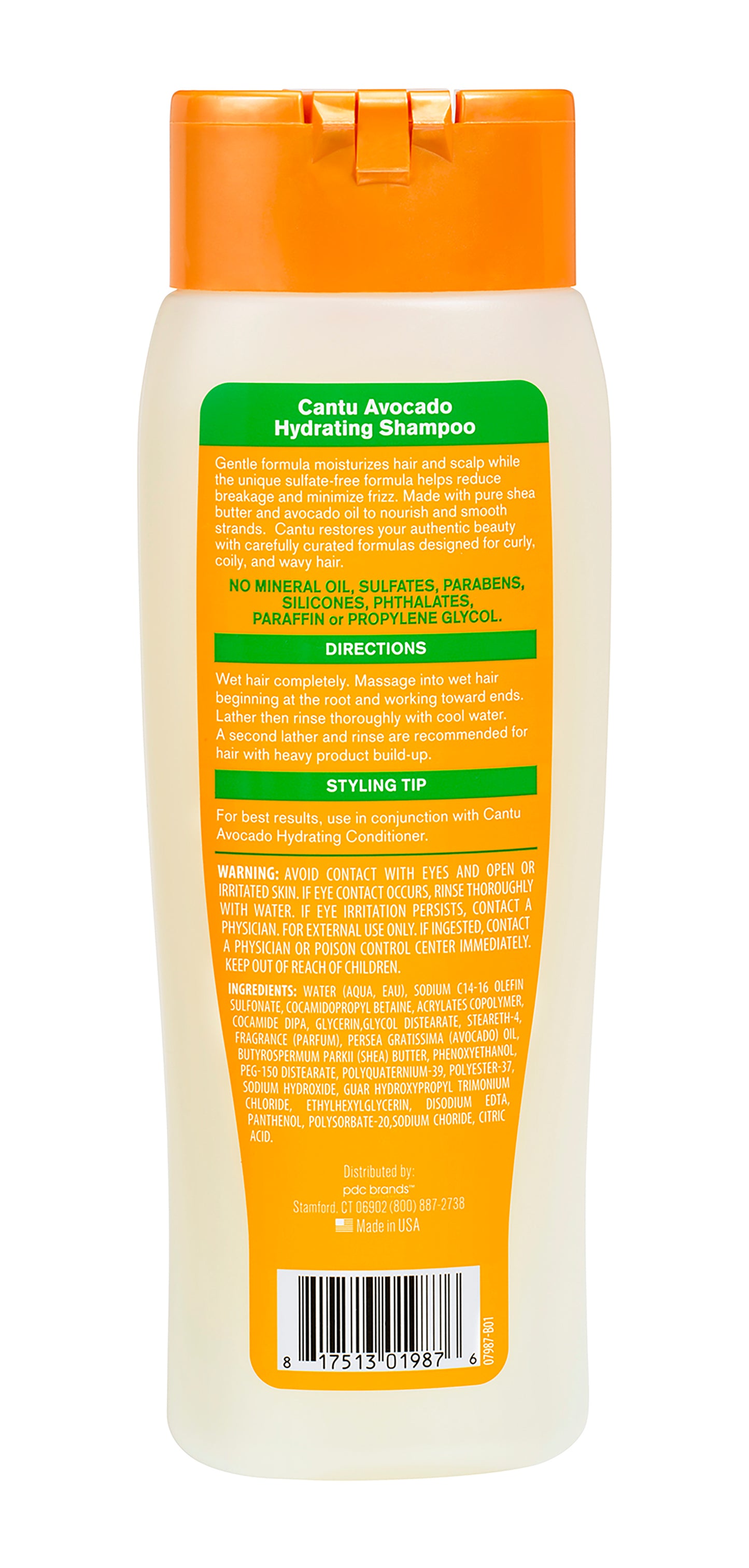 Cantu Shampooing hydratant à l'avocat sans sulfate 13,5 Fl Oz